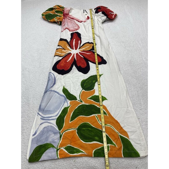 Anthropologie Maxi Dress Puff Sleeve Floral A Line Preppy Boho Resort Small NWT - Picture 4 of 11